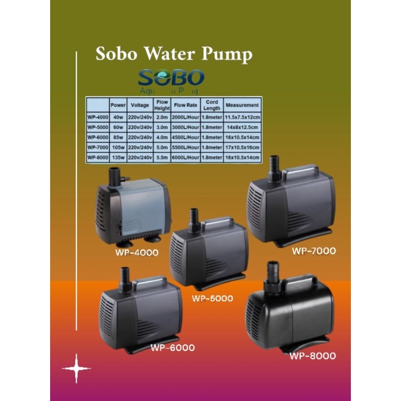ปั๊มน้ํา Sobo WP5000/WP6000/WP7000/WP8000
