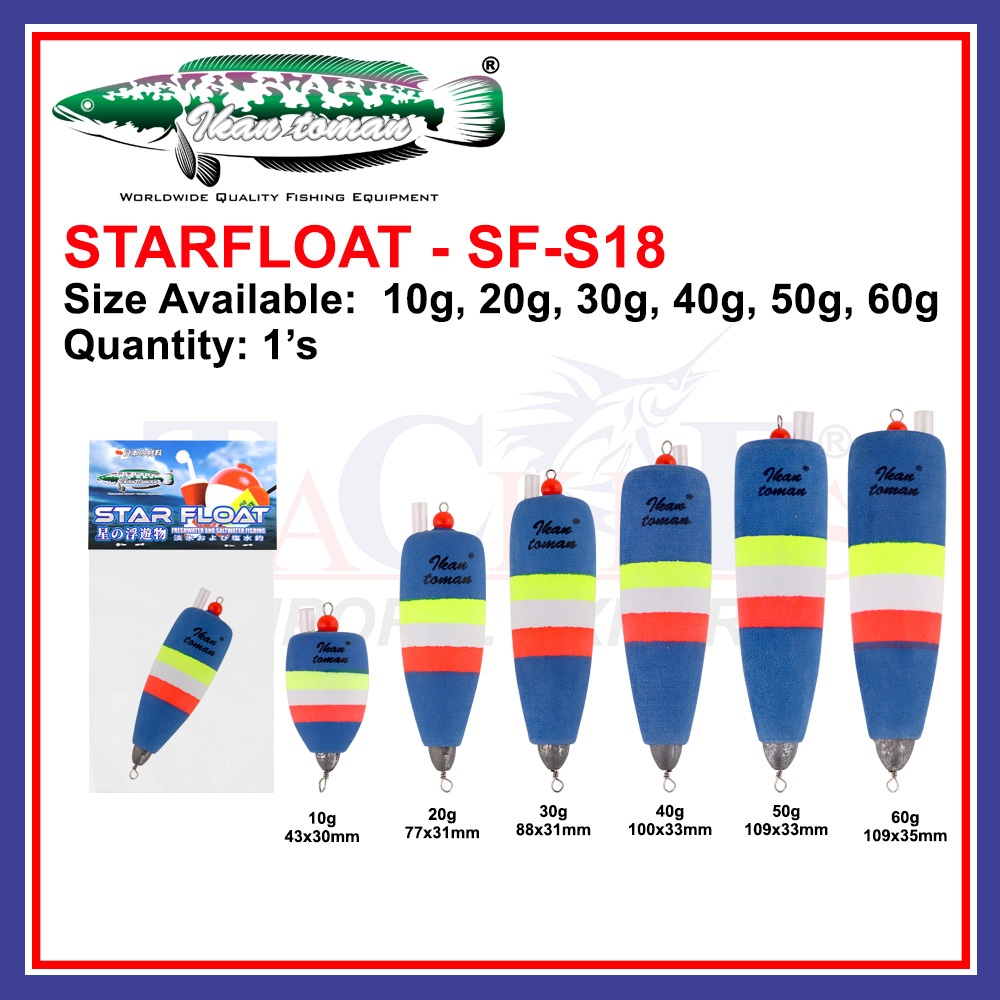 1 ชิ้น Ikan Toman Starfloat SF-S18 (10g-60g) อุปกรณ์ตกปลาลอย Pancing Ikan