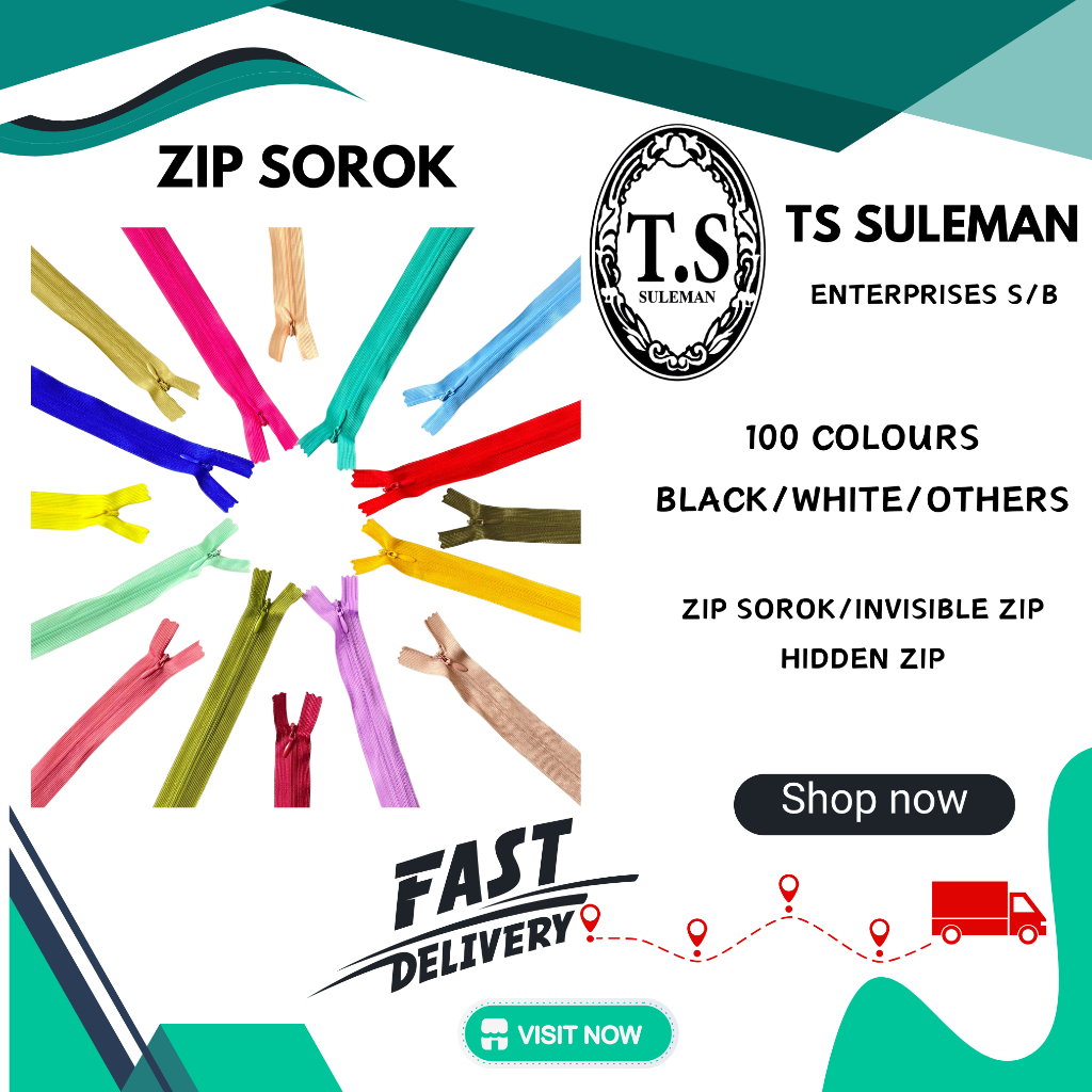 (SEC A) ZIP SOROK 10" - HIDDEN ZIP / INVISIBLE ZIP 10"