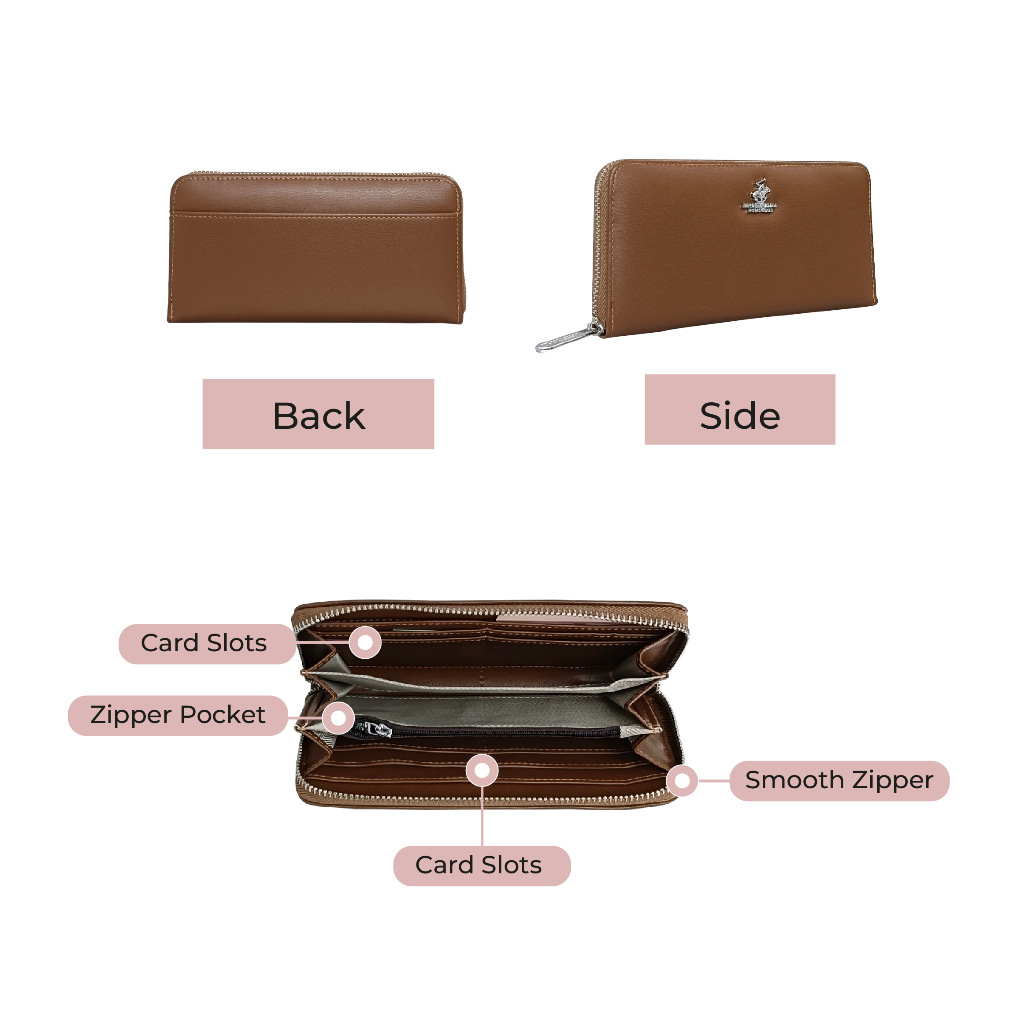 Beverly Hills Polo Club Ladies Leilani กระเป๋าสตางค์ใบยาว Elegant Dompet Panjang BHWL1024-2397126