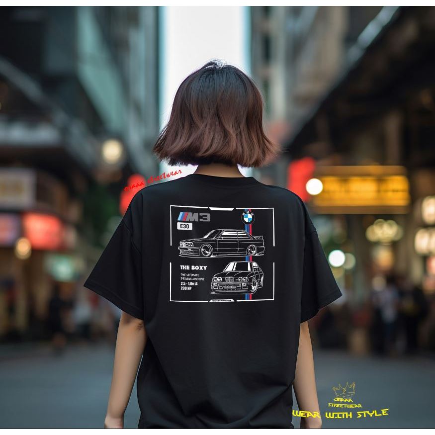 Motorsport เสื้อยืด Baju Permotoran E30 Bimmer DesignLelaki Wanita ผ้าฝ้ายชายผู้หญิง TShirt Unisex ผ