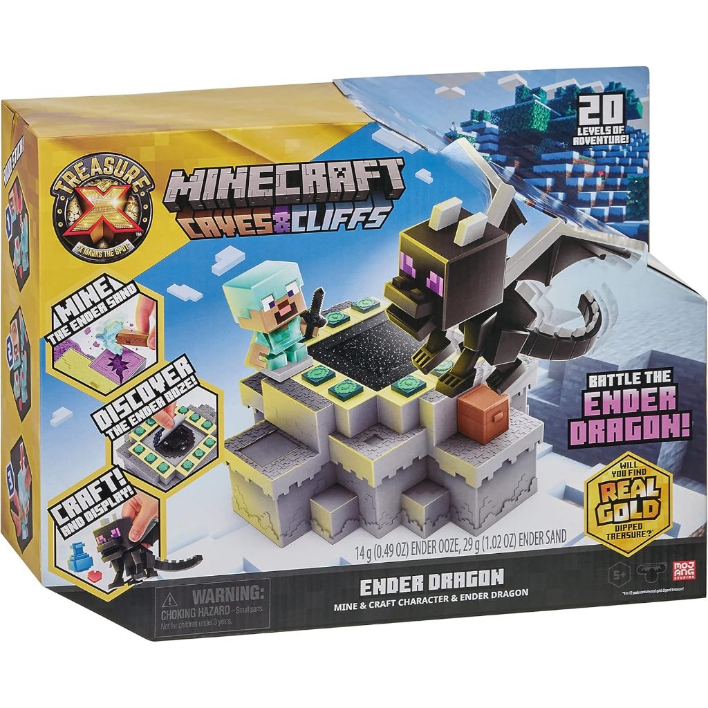 Moose Treasure x Minecraft Caves และ Cliffs Ender Dragon Playset