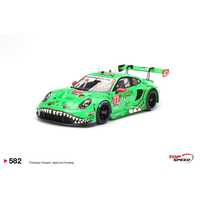 TOP SPEED TSM รุ่น RESIN 1/18 TS0582 PORSCHE 911 GT3 R 77 AO RACING 2024 IMSA DAYTONA 24 HRS GTD PRO