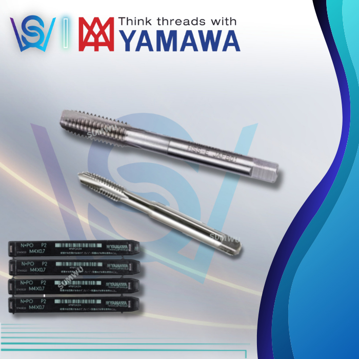 YAMAWA JAPAN PO Machine Taps เมตริกเกลียวแหลม HSS (M1 - M16) m2x0.4 m3x0.5 m4x0.7 m5x0.8 m6x1 Mesin 