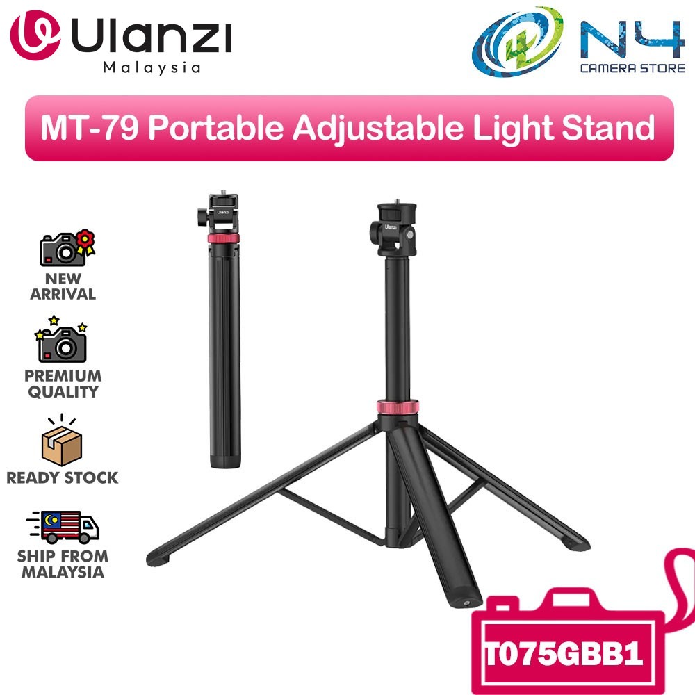 Ulanzi MT-79 ขาตั้งไฟปรับได้แบบพกพา T075GBB1 สําหรับกล้องสมาร์ทโฟน DSLR กล้องแอคชั่นแคมเมรา