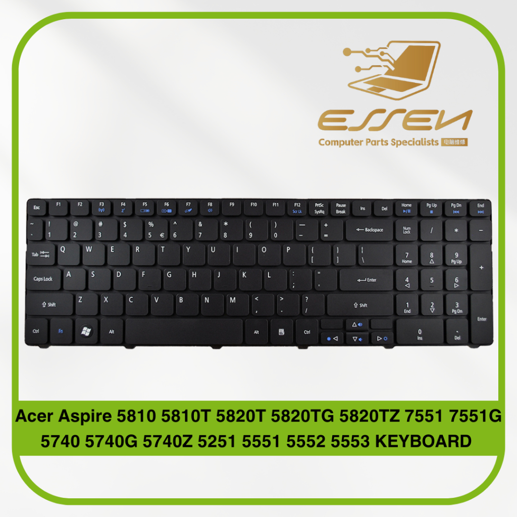 แป้นพิมพ์ทดแทนสําหรับ Acer Aspire 5741 5810 5810T 5820T 5820TG 5820TZ 7551 7551G 5740 5740G 5740Z 52
