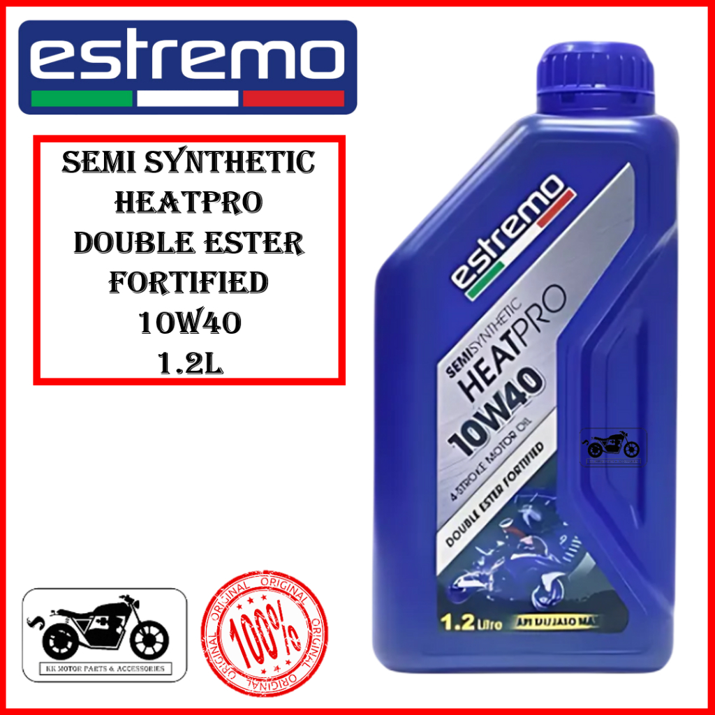 ESTREMO HEATPRO SEMI SYNTHETIC DOUBLE ESTER FORTIFIED 4-STROK MOTOR OIL 10W40 10W-40 (1.2L)