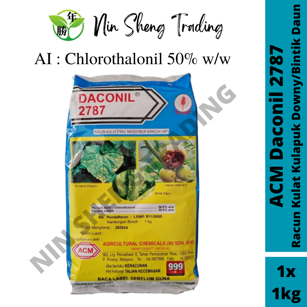 Acm Daconil 2787 1kg Chronothallonil 50% w/w Downy Worm Poison/Leaf Spots/Anthracnose