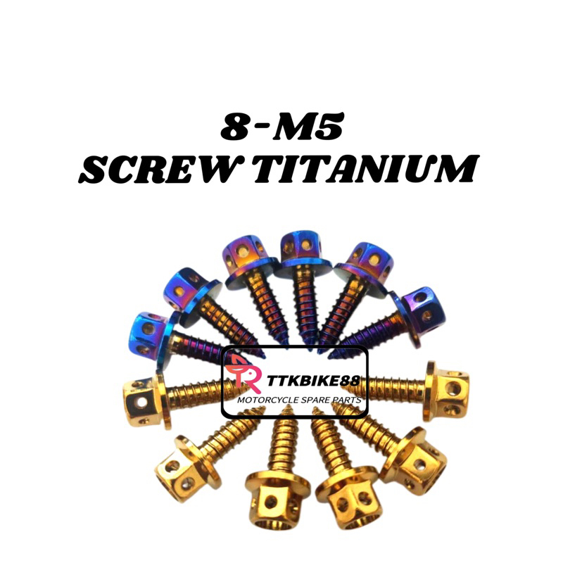 SCREW TITANIUM 8-M5 GOLD TITANIUM BLUE 1-บิจิ
