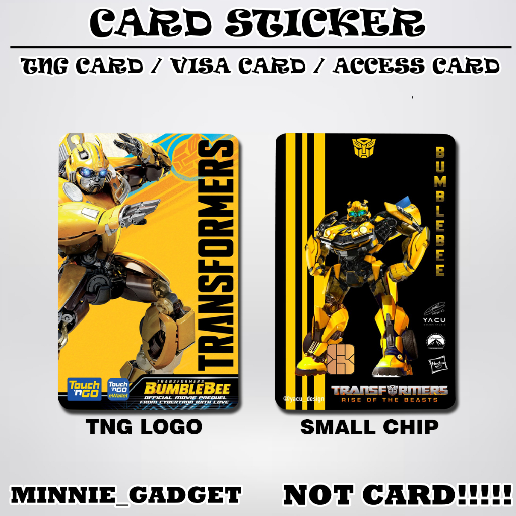 [ TRANSFORMER BUMBLEBEE 大黄 bee ] Touch n Go Card Sticker Cover TNG / MASTER / VISA / CREDIT/ DEBIT C
