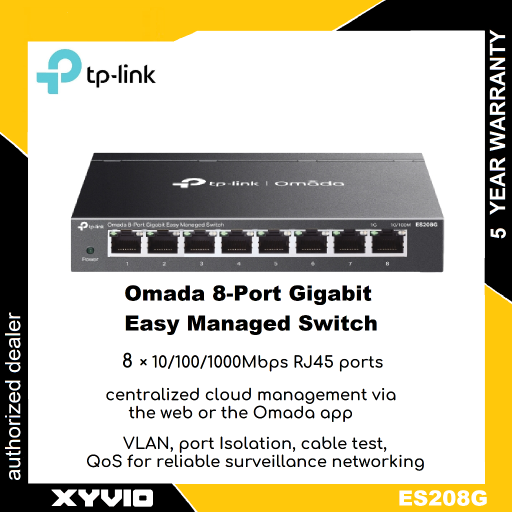 ลานูชใหม่!!! TP-LINK ES208G Omada 8-Port Gigabit Easy Managed Switch