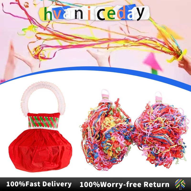 10 ชิ้น Streamer Poppers เทศกาลฉลองบรรยากาศ Props Mess Confetti Poppers Kerpok Kertas Parti Konfeti
