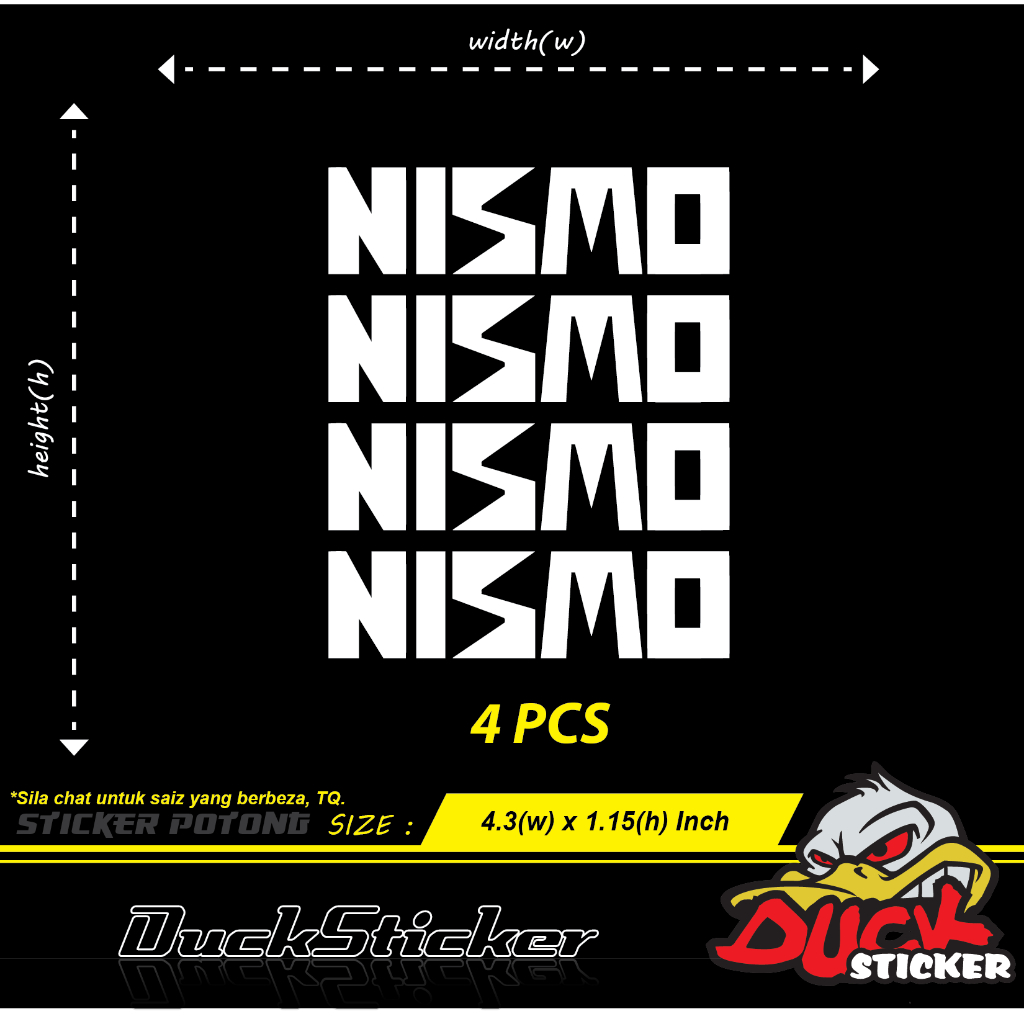 NISMO STICKER SET 4PCS (OLD DESIGN) สติ๊กเกอร์ตัด nissan ขอบ