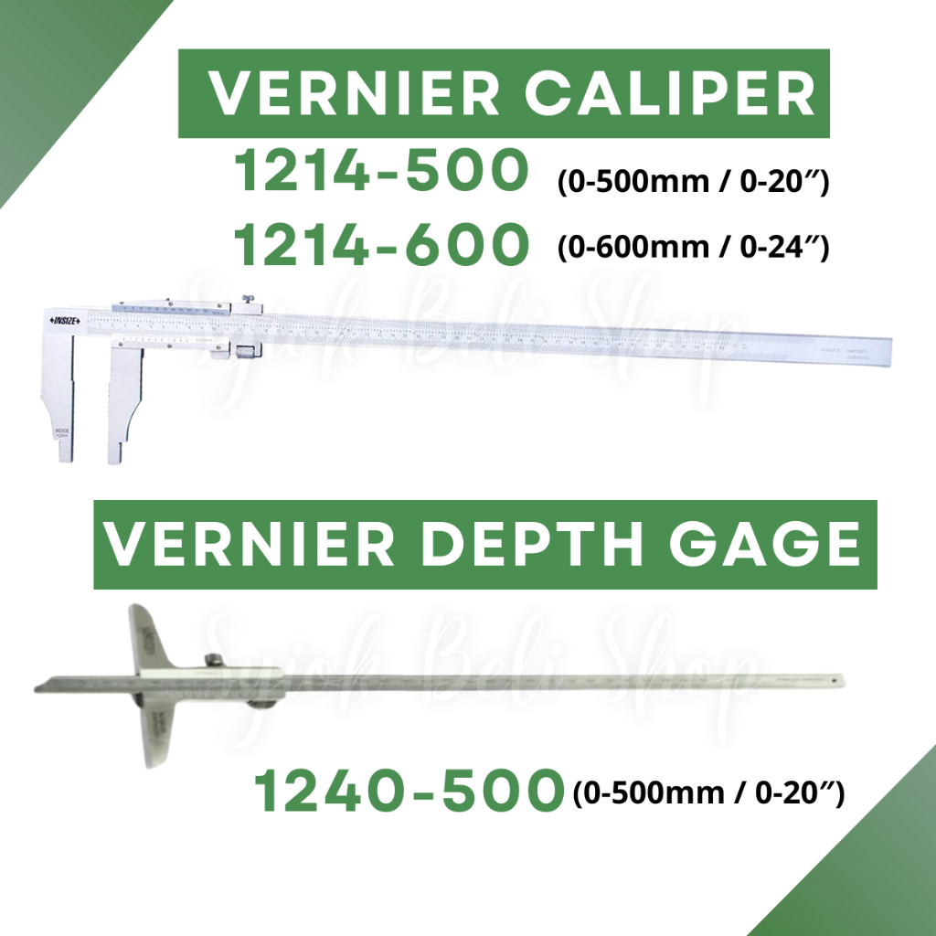INSIZE Vernier Caliper Gauge 1214-500 (0-500mm) 1214-600 (0-600mm) Vernier Depth Gage 1240-500