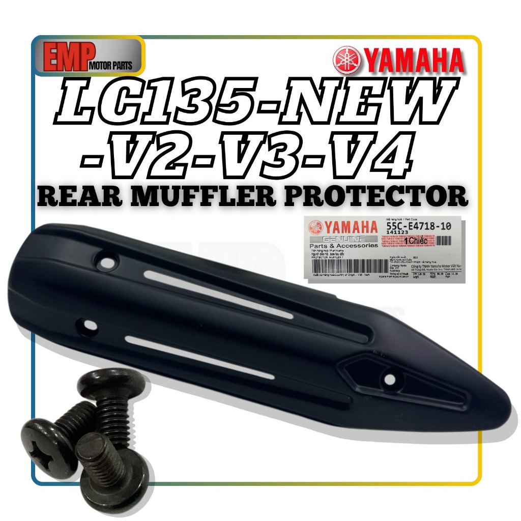 ด้านหลัง MUFFLER PROTECTOR LC135 ใหม่ V2 V3 V4 EXHAUST COVER LC135-NEW MUFFLER PROTECTOR BLACK CHROM
