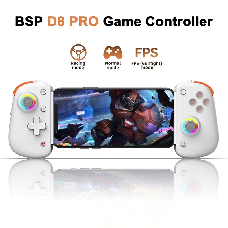 Bsp D8 PRO RGB คอนโทรลเลอร์แท็บเล็ตไร้สายสําหรับเกม Switch BT ยืดจอยสติ๊กสําหรับ IOS, Andriod, NS, P
