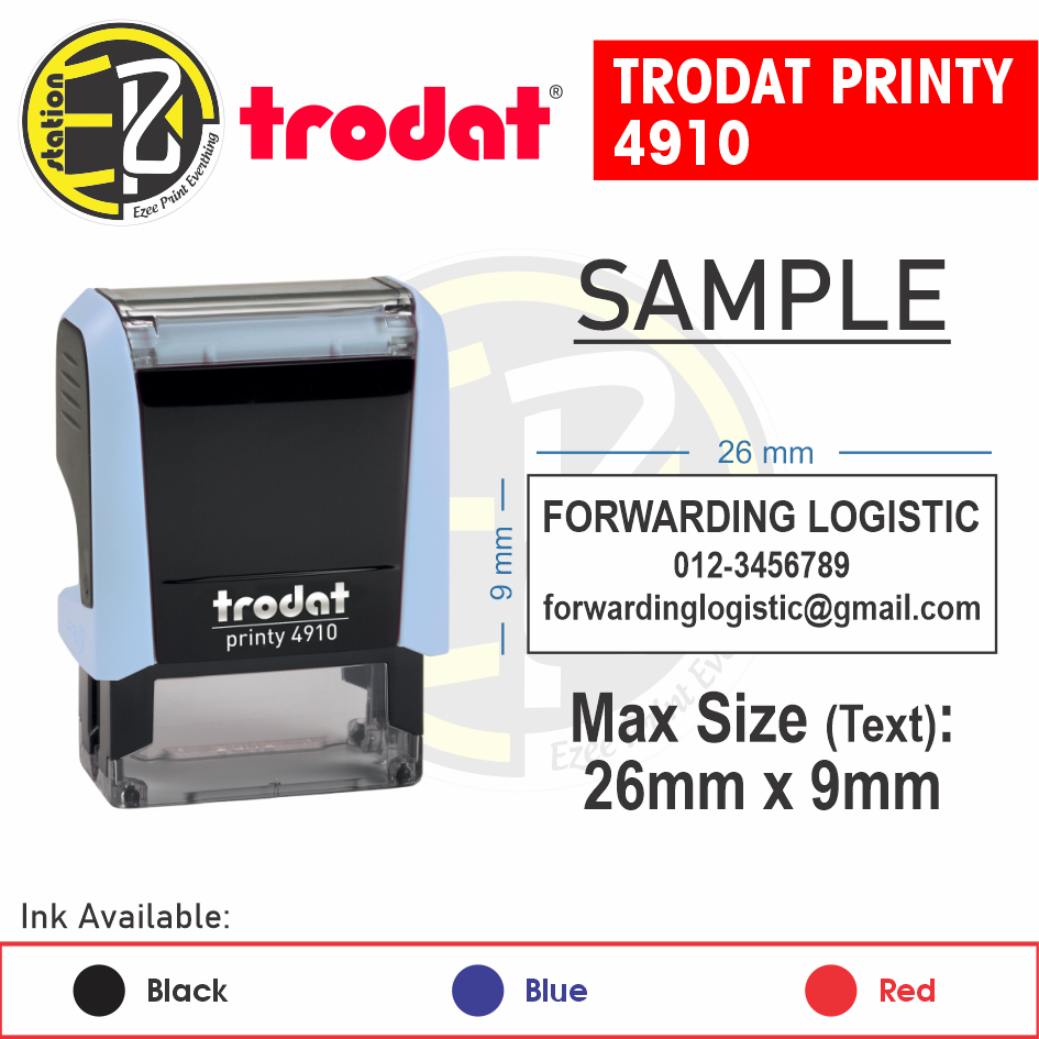 Trodat 4910 ตรายางหมึกด้วยตนเองพร้อมยางปรับแต่ง