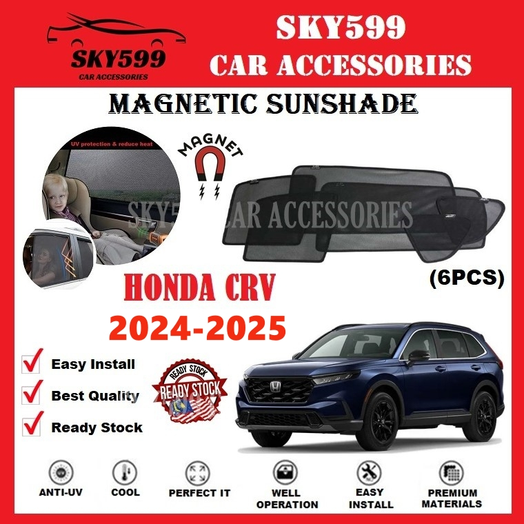(แม่เหล็ก)Honda CRV 2024-2025 ม่านบังแดด Epic [6 ชิ้น]