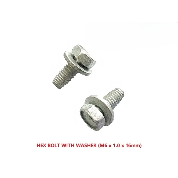 BOLT HEX WITH WASHER (M6 X 1.0 X 16mm)