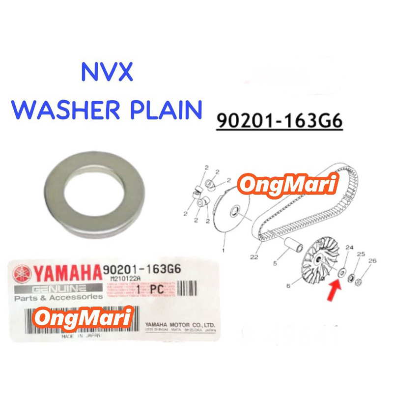 YAMAHA NMAX NVX155 ด้านหน้า PULLEY WASHER PLATE 0 90201-163G6 DEPAN PLAIN N-MAX N MAX NVX-155 NVX 15