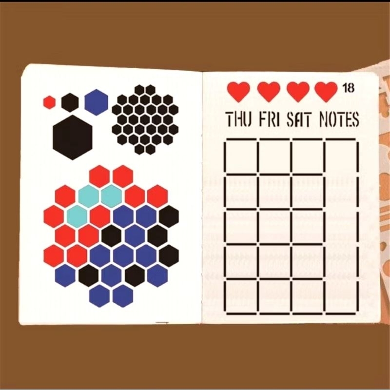 (CLEARANCE) RANDOM DESIGN TEMPLATE STENCIL RULER สําหรับ JOURNALING