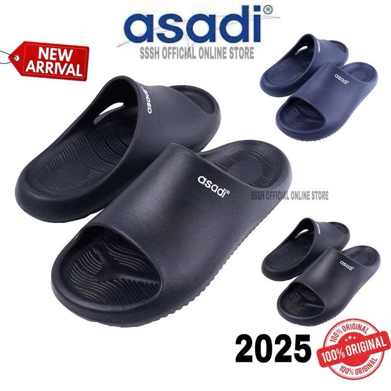 Asadi 2025 รองเท้าแตะผู้ใหญ่ [MJA1593] 1593 สีดํา&กรมท่า