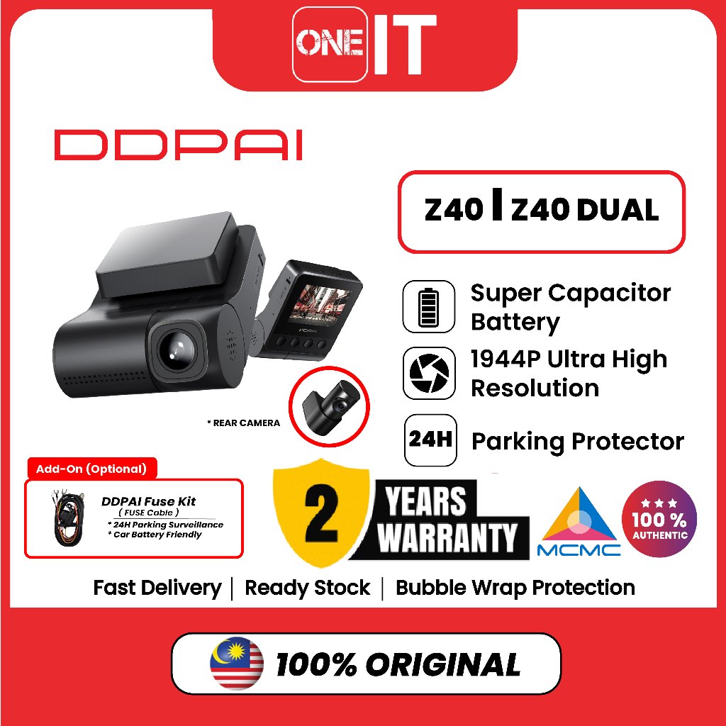 DDPAI Dash Cam Z40 & Z40 GPS 1944P 24h Parking Monitor รับประกัน 2 ปี
