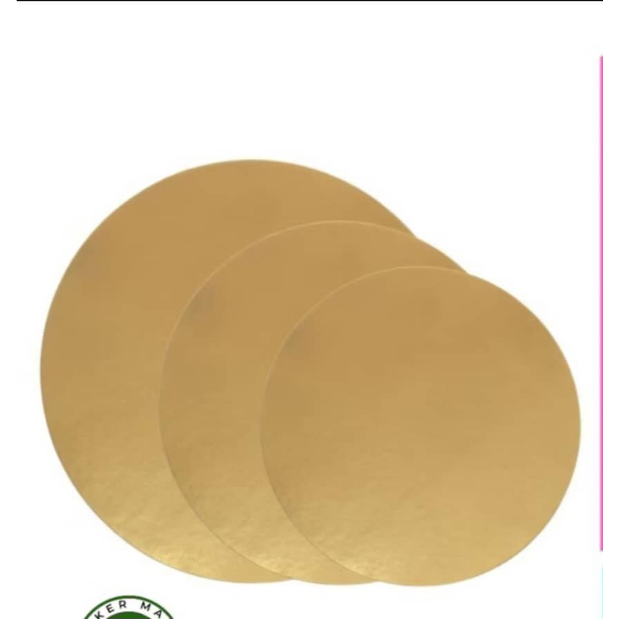 CAKE BOARD GOLD / BLACK ( ROUND SHAPE )