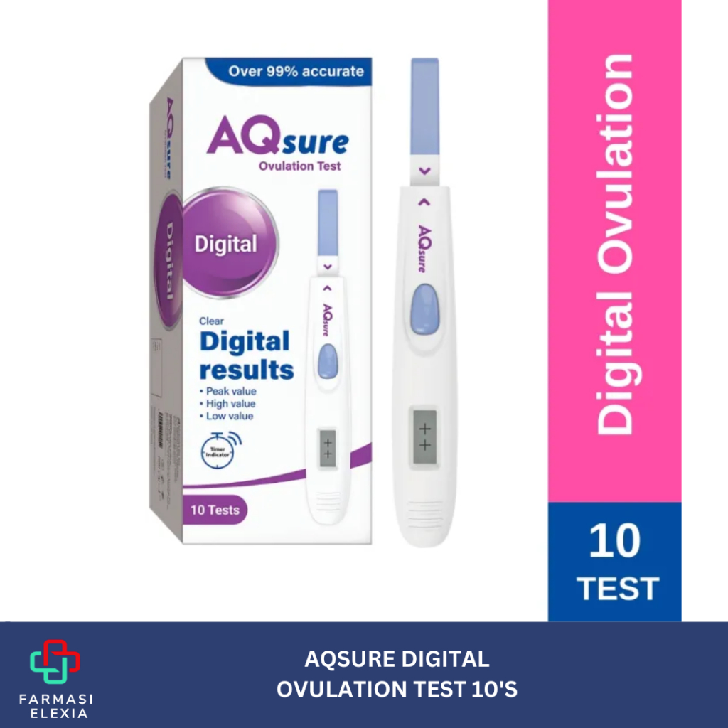 AQSURE OVULATION TEST CLEAR DIGITAL RESULT 10S
