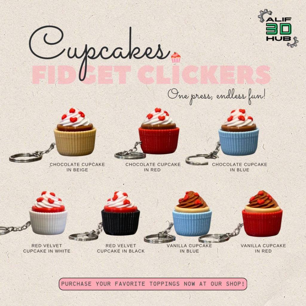 Cupcakes Fidget Clickers