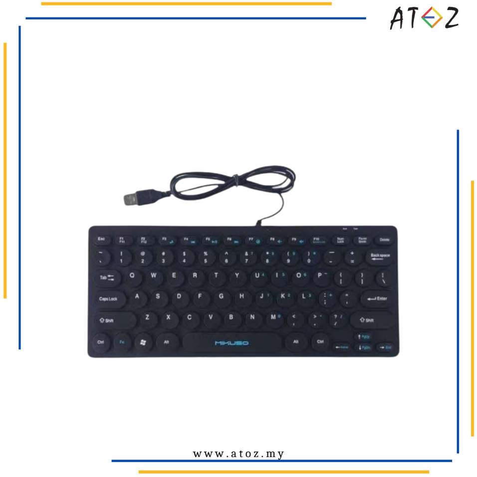 ATOZ Shop Mikuso KB-003U Mini USB Keyboard /MultimediaSlim External Mini Keyboard