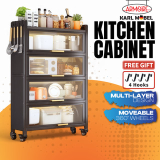Kitchen Cabinet Kabinet Dapur Rak Dapur Bertutup kitchen Organizer Storage Almari Dapur Microwave Kitchen Rack