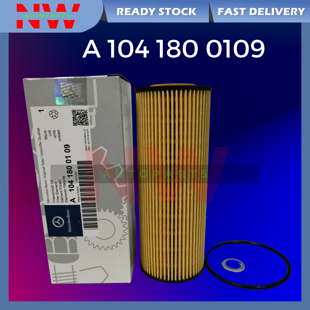 MERCEDES M111 , M104 , W124 , W202 , W203 , W210 กรองน้ํามัน ( A 104 180 0109 )