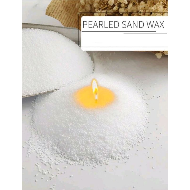 1 กก. 1000 กรัม DIY Handmade Pearled Sand Wax 100 ชิ้น Wick, Ice Flower Wax