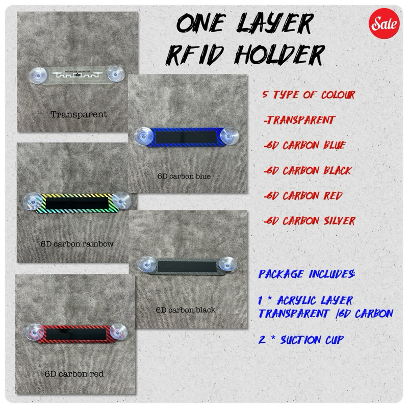 NEW/HOT ITEM ONE LAYER MY RFID Holder/RFID Touch n Go TNG RFID 6D คาร์บอนสี