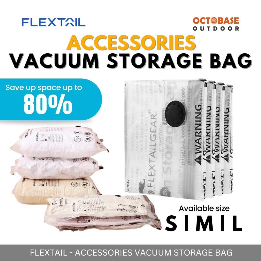 FLEXTAIL - ภาชนะเก็บสุญญากาศแบบขยายได้ SML บรรจุเสื้อผ้าพร้อมเสื้อผ้าสําหรับเดินทาง
