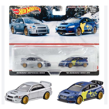Hot Wheels วัฒนธรรมรถพรีเมี่ยม แพ็คคู่ Subaru Impreza WRX VS 16 Subaru WRX STI