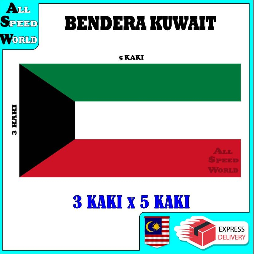1 PC BENDERA KUWAIT 3 KAKI x 5 KAKI / COUNTRY KUWAIT FLAG READY STOCK