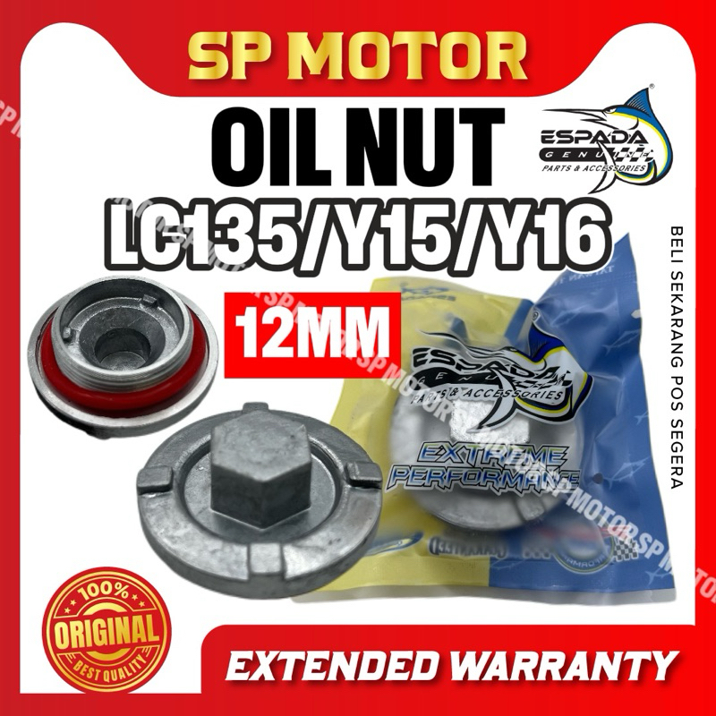 ESPADA TRC Y15 LC135 FZ150 Y16 ฝาปิดน้ํามัน (ฝาปิดน้ํามัน) 12MM BIG BESAR ESPADA RACING
