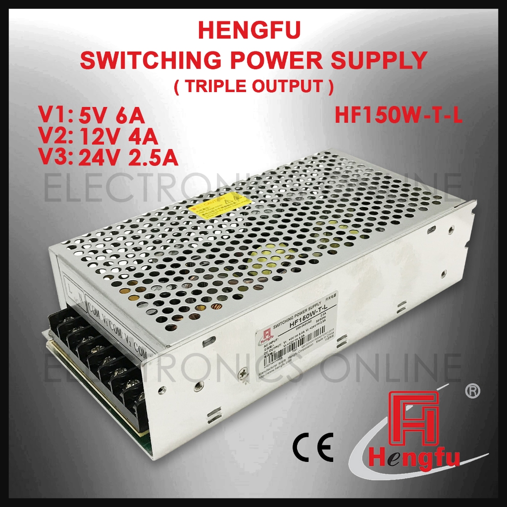 HF150W-TL 5V 6A 12V 4A 24V 2.5A Hengfu Switching Power Supply Triple Output Power Supply SMPS LED Dr