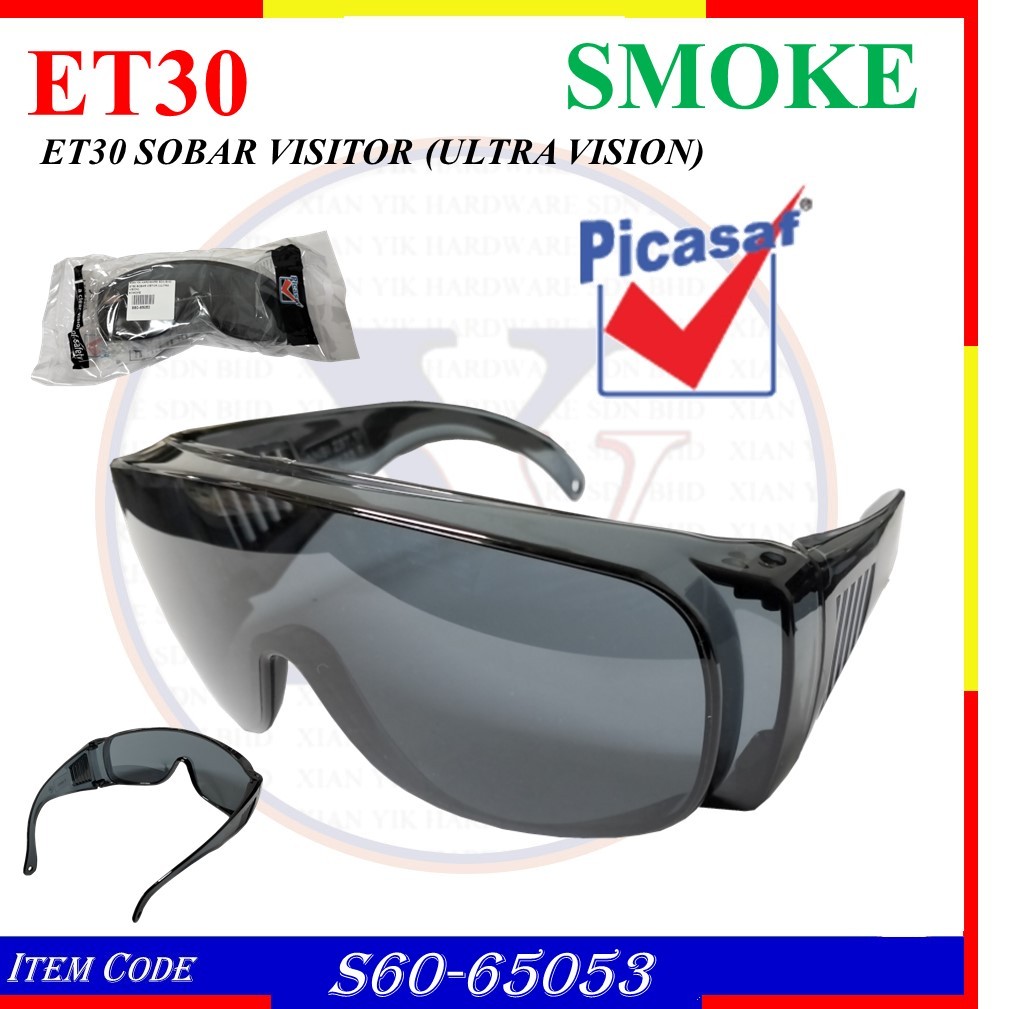 SAFETY GOGGLE (SMOKE) ET30 SOBAR VISITOR (ULTRA VISION) - S60-65053