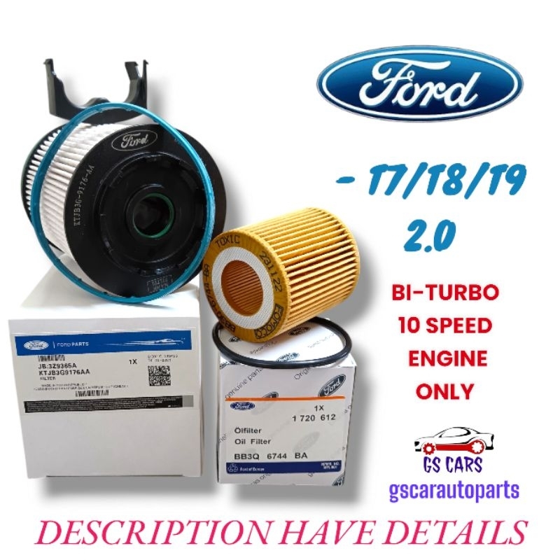 Ford Ranger T7/T8/T9 2.0 BI-TURBO 10Speed กรองน้ํามันเชื้อเพลิงเครื่องยนต์/กรองดีเซล KTJB3G-9176-AA 