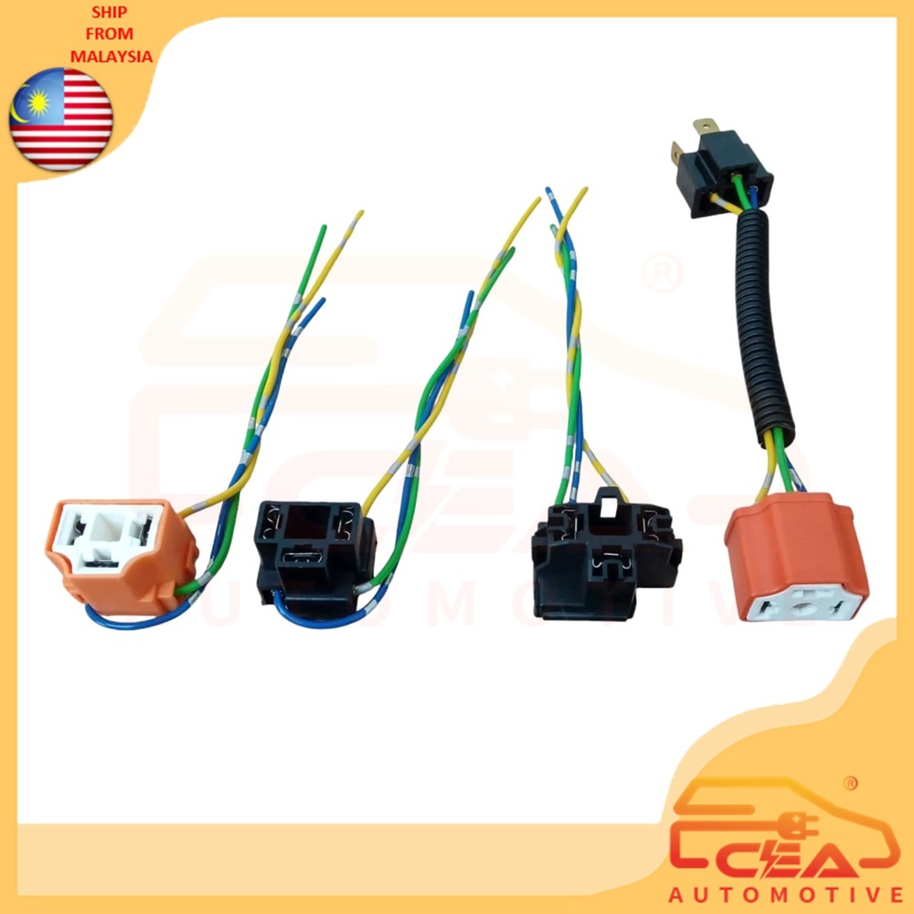 1PCS H4 อะแดปเตอร์เซรามิคซ็อกเก็ตซ็อกเก็ตสําหรับ PROTON PERODUA HONDA HEADLIGHT CONNECTOR ปลั๊ก H4