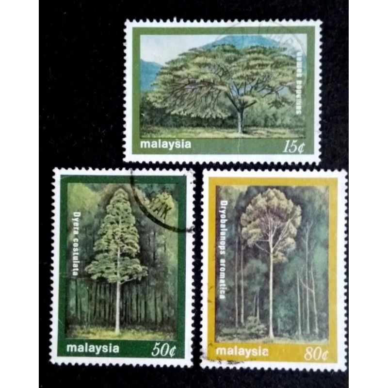 1981 Rain Trees ครบชุด - แสตมป์มือสอง 3 ชิ้น / Setem