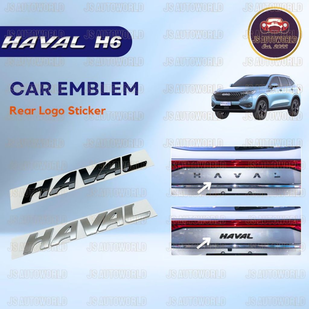GWM Haval H6 สัญลักษณ์รถด้านหลังสติกเกอร์โลโก้ Haval H6 อุปกรณ์เสริม H6 Hev เครื่องประดับ