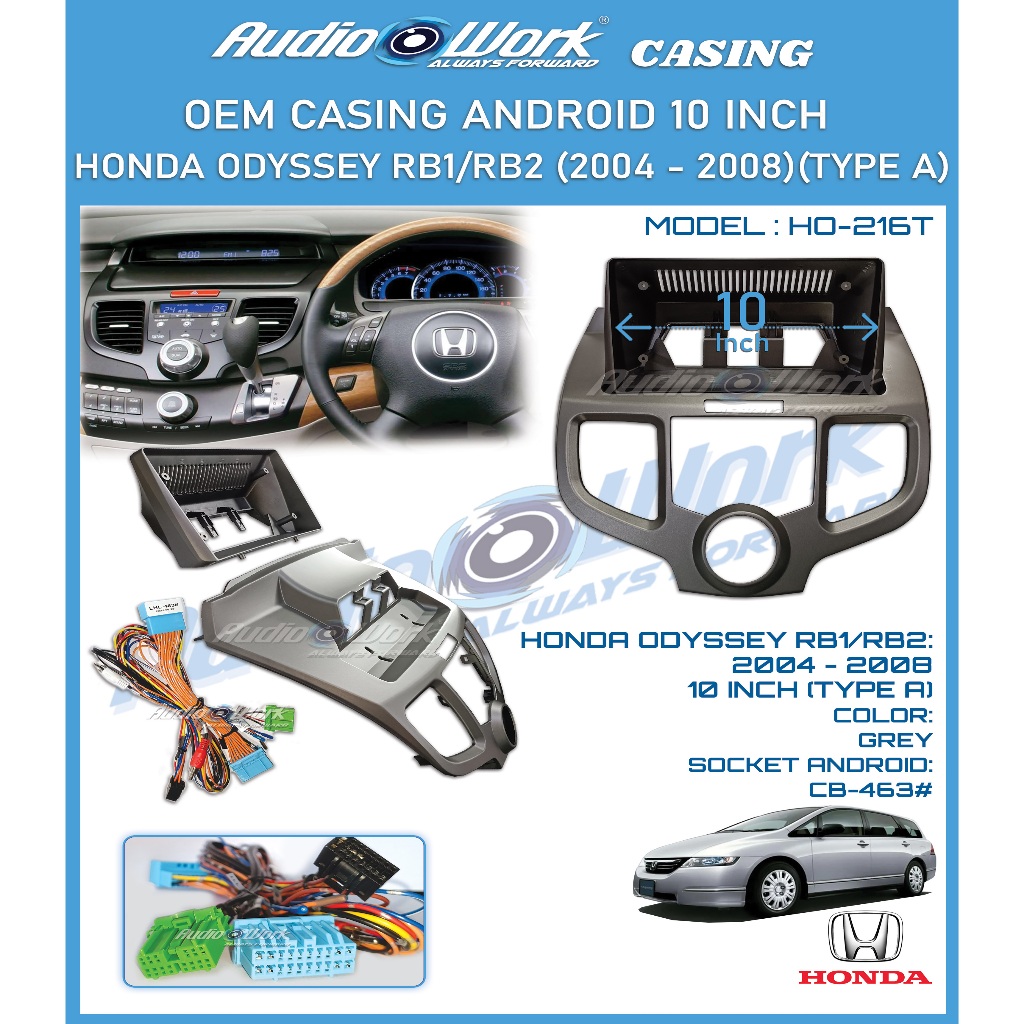 HONDA Odyssey RB1 RB2 2004-2008 10IncI (Type-A) HO-216 สําหรับปลอกเครื่องเล่น Android