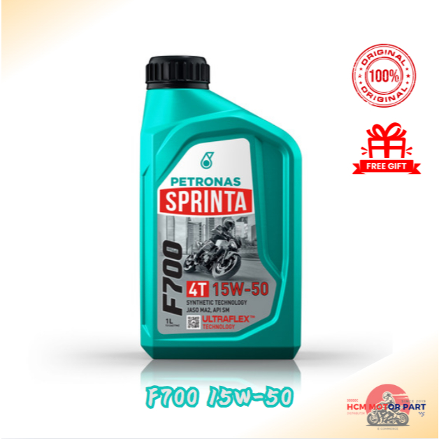 *WAJAH TERBARU* PETRONAS SPRINTA F700 15W-50 1L SEMI SYNTHETIC MOTORCYCLE ENGINE OIL MINYAK HITAM F7