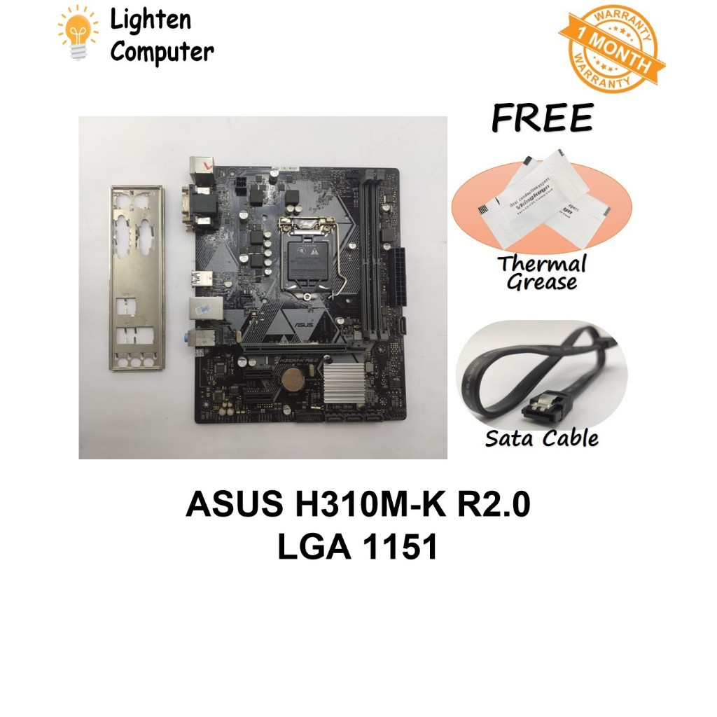 USED ASUS H310M-K R2.0 F R2.0 F EX-V3 R2.0 เมนบอร์ด H310 LGA 1151 8th 9th Gen Intel mATX Micro ATX