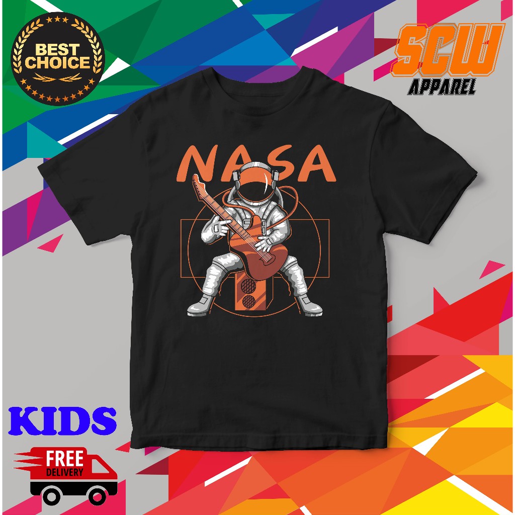 KIDS ASTRONAUT ANGKAWASAN NASAA TSHIRT DESIGN 29 ผ้าฝ้ายคุณภาพสูง UNISEX