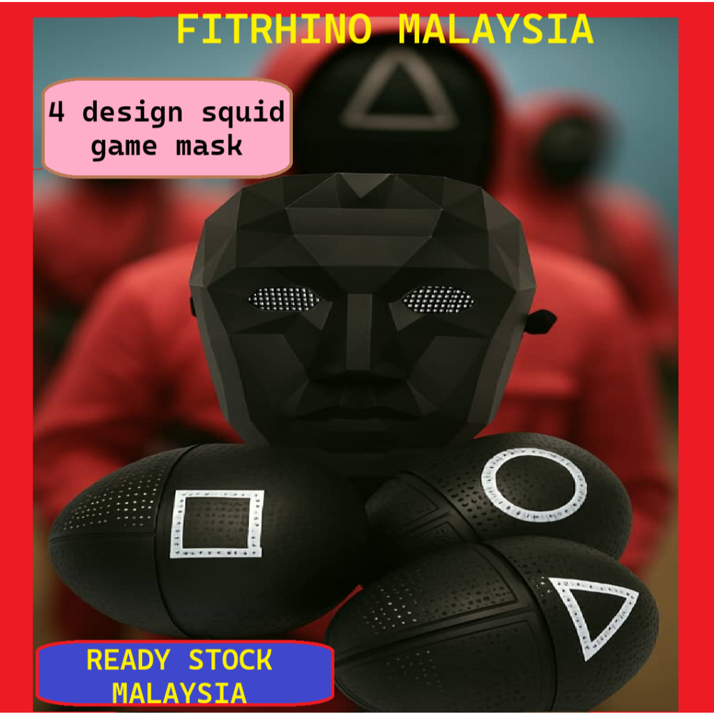 [FITRHINO] NETFLIX Squid Game MASK Guards Square Circle Triangle Front Masked Man Mask Birthday Part